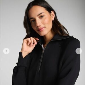 SPANX Black Half Zip Women's Sweater